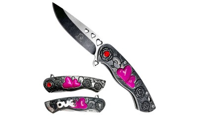 Falcon 7.75"  Flames Spring Assisted Pocket Knife KS3615BK Falcon 7.75"  Flames Spring Assisted Pocket Knife KS3615BK